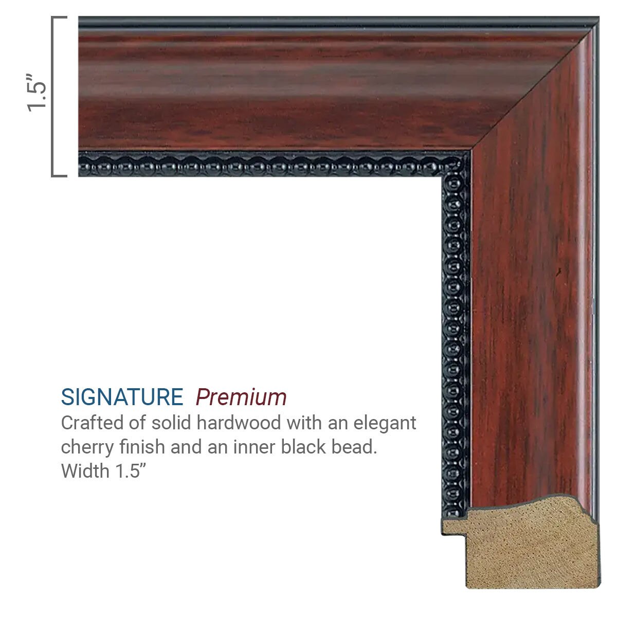 close up of Signature frame moulding
